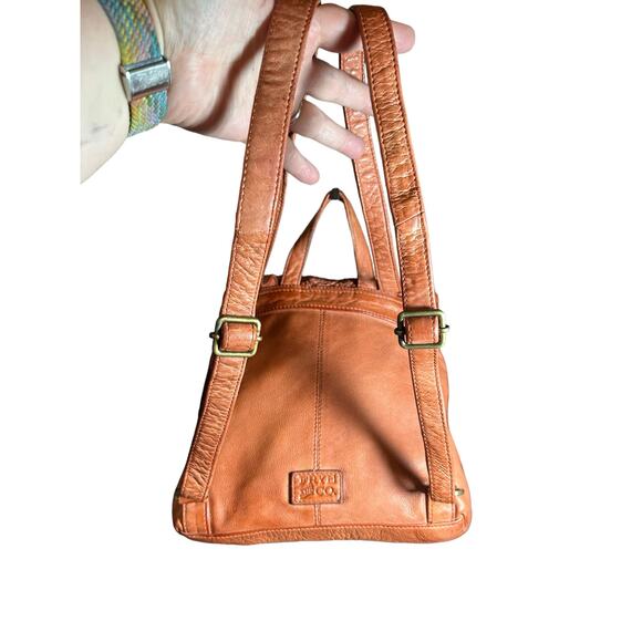 Frye & Co Backpack Small Leather and woven Esme Book Bag paprika - Picture 7 of 12